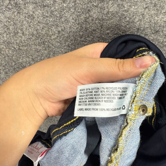 Ingrid & Isabel Maternity Shorts Women 12 Maternity Blue Cut Off Denim Pull On - Picture 4 of 5